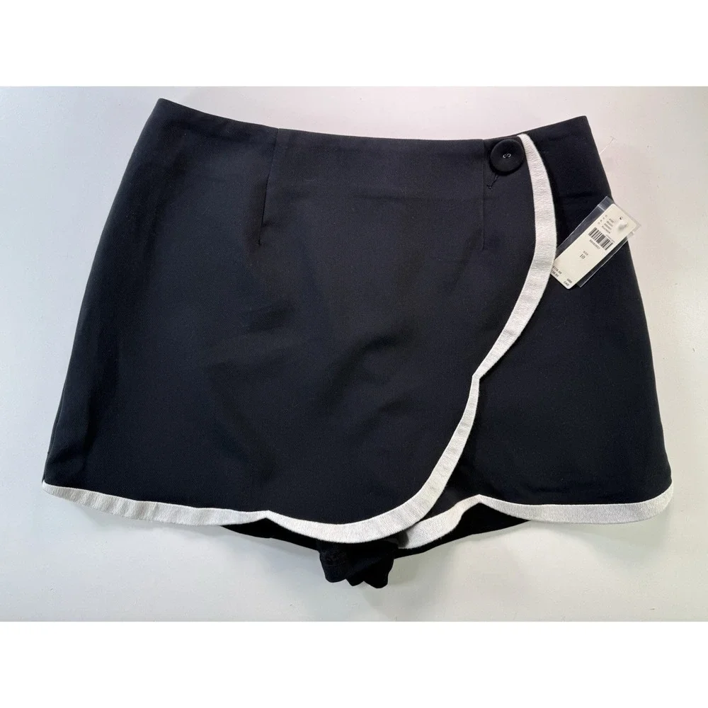 Anthropologie Maeve Scallop Skort US Size 10 Black New - Picture 5 of 12